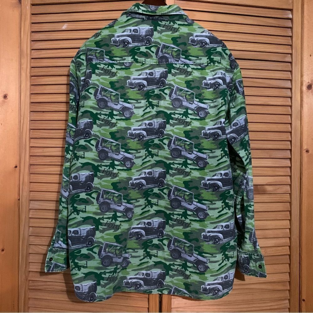Vintage Camo Ford Truck Button Up Flannel Large - Picture 4 of 5